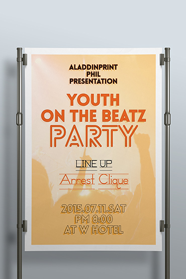Custom printed poster using our online poster maker to advertise a party
