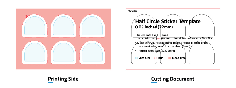 Half Circle Stickers' templates