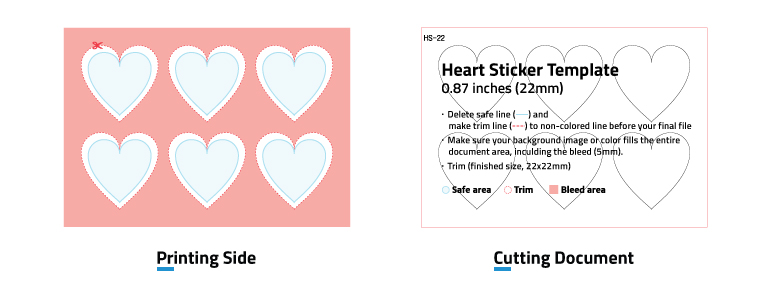 Heart Stickers' templates
